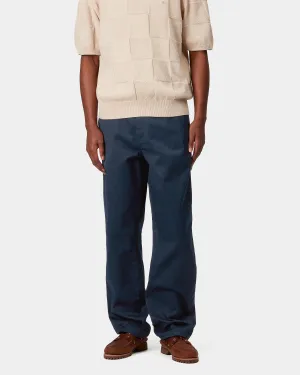 Stylish Vibrant Casual Student Outfit Carhartt WIP Simple Pant Loose Fit Trousers - Ink Rinsed