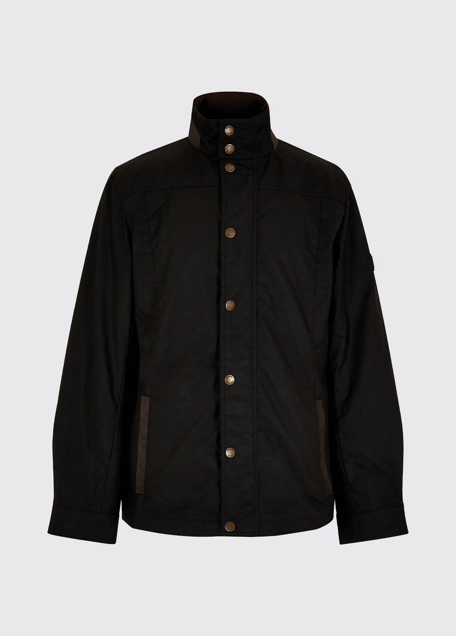 Noise Reducing Hardware Foldable Storage Carrickfergus Men's Waxed Cotton Jacket - Black