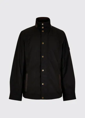 Noise Reducing Hardware Foldable Storage Carrickfergus Men's Waxed Cotton Jacket - Black
