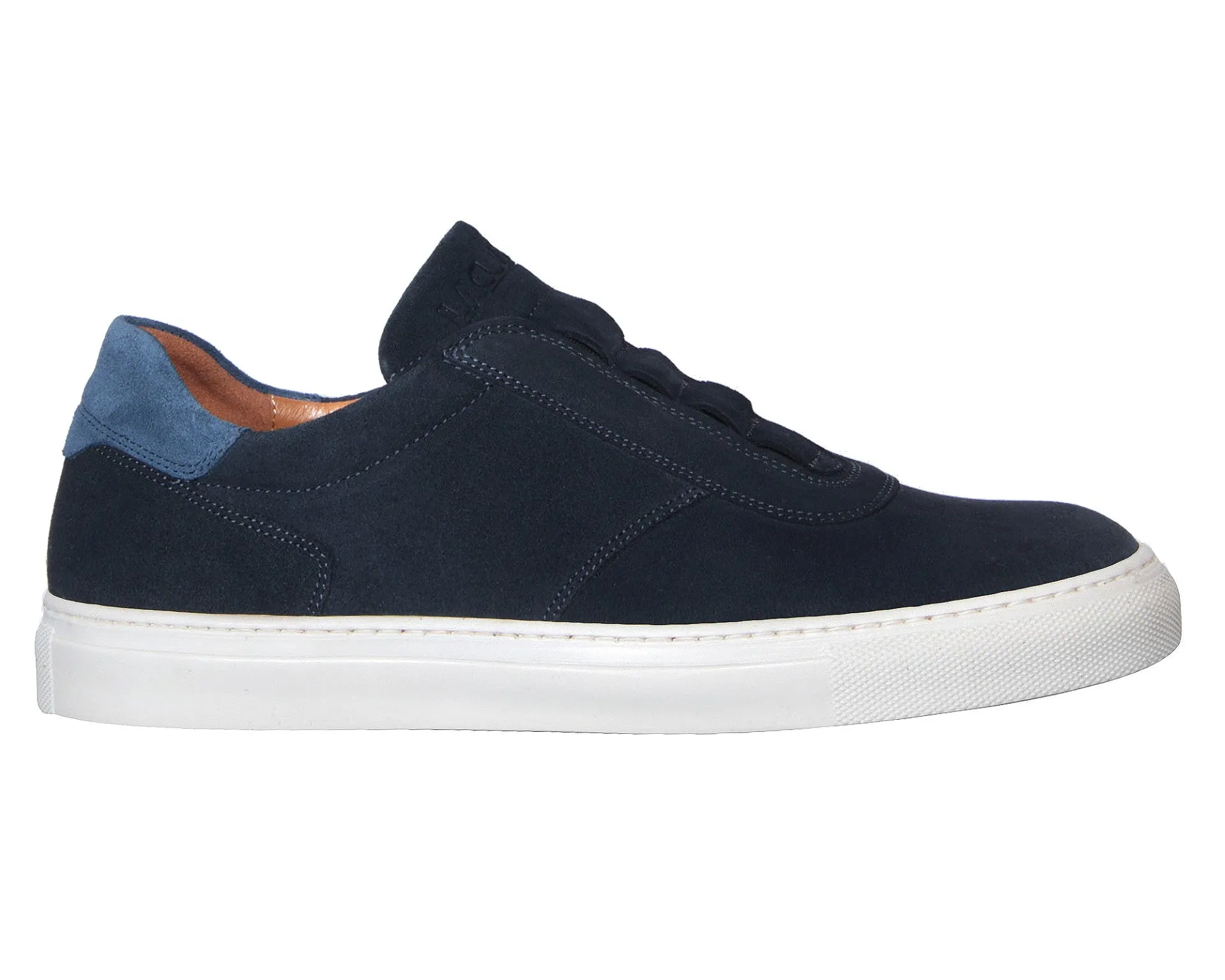 ID24552-Lacuzzo Navy Slip On Suede Shoe Compression Molded Midsole