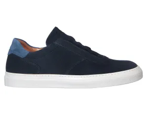 ID24552-Lacuzzo Navy Slip On Suede Shoe Arch Care Comfort Upper