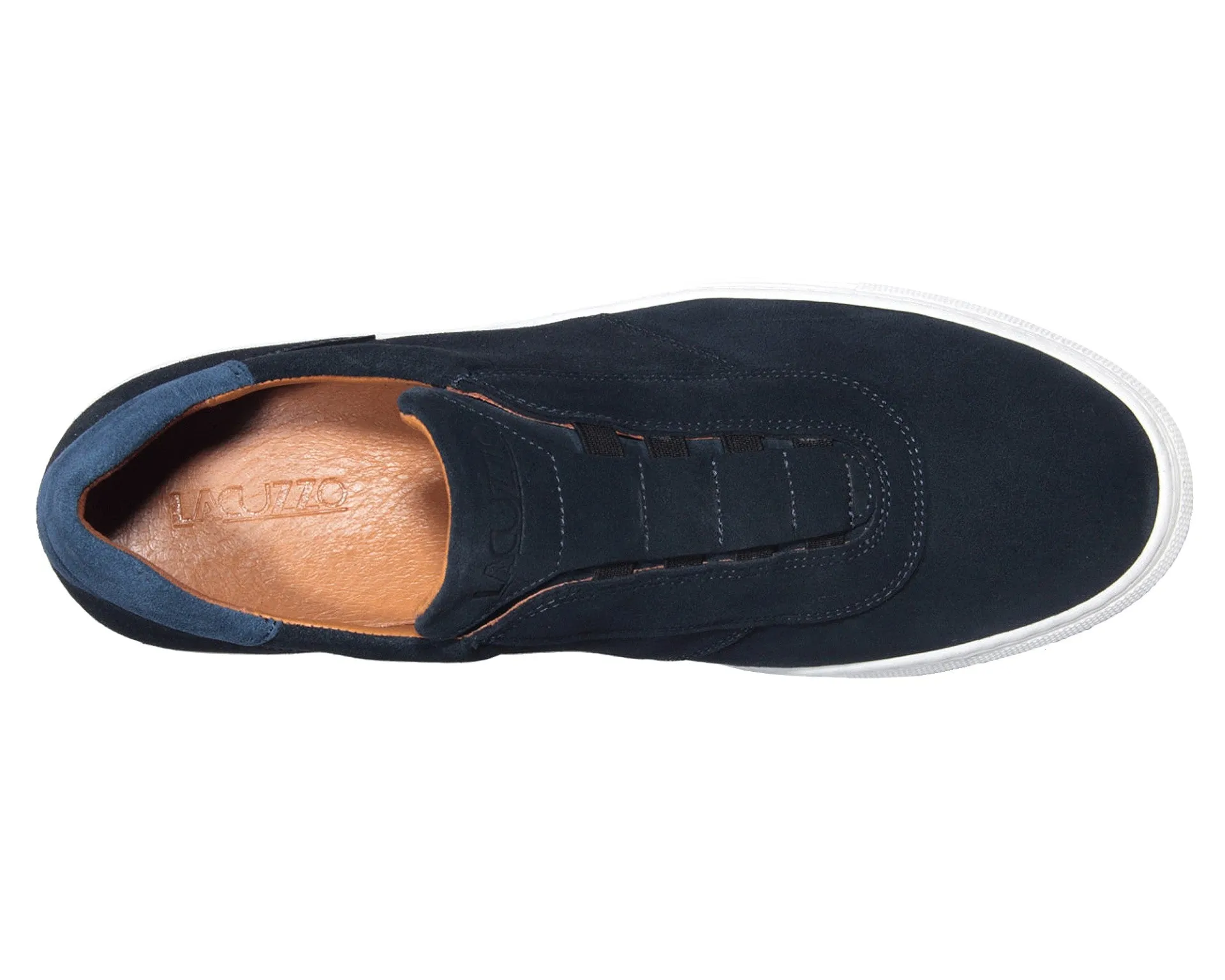 ID24552-Lacuzzo Navy Slip On Suede Shoe Quick Dry Technology photo shoot