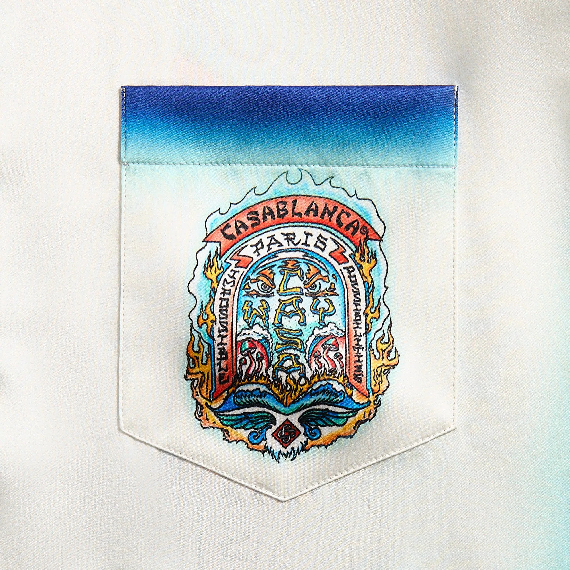 Casablanca Cuban Collar Shirt - White WaterResistant Coating