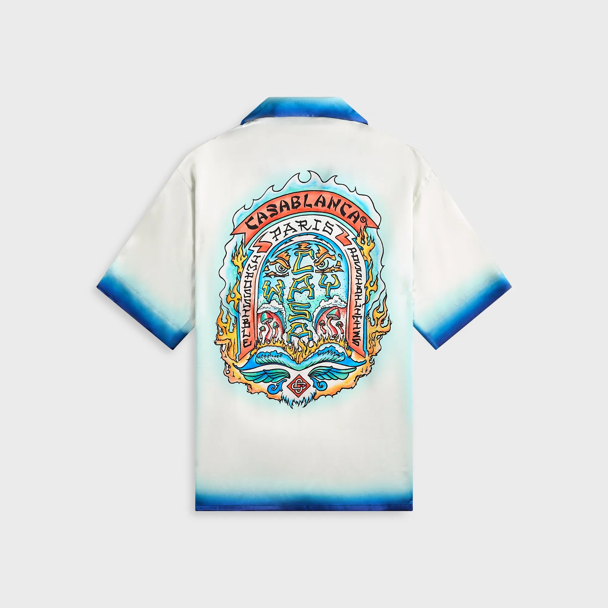 Adjustable Hood Casablanca Cuban Collar Shirt - White