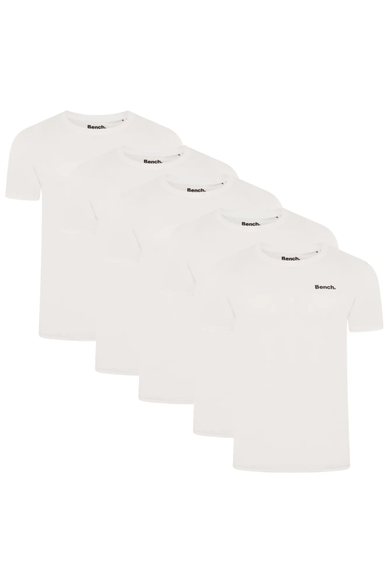 Mens 'PHILSON' 5 Pack T-Shirt - WHITE Urban Look