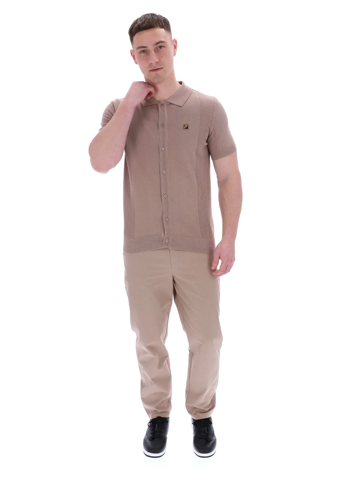 Casual All-Day Walter Open Knit Pointelle Panel Polo