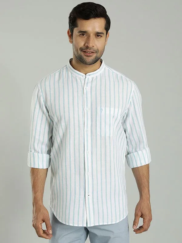 Men Striped Full Sleeve Cotton Blend Shirt youth trend
