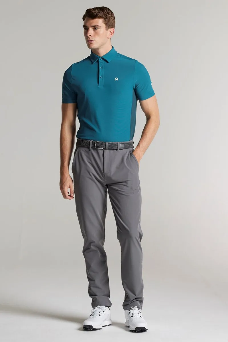 Vaughan Panelled Polo - Tee Time Teal - Tailored Fit Traveler??s Choice