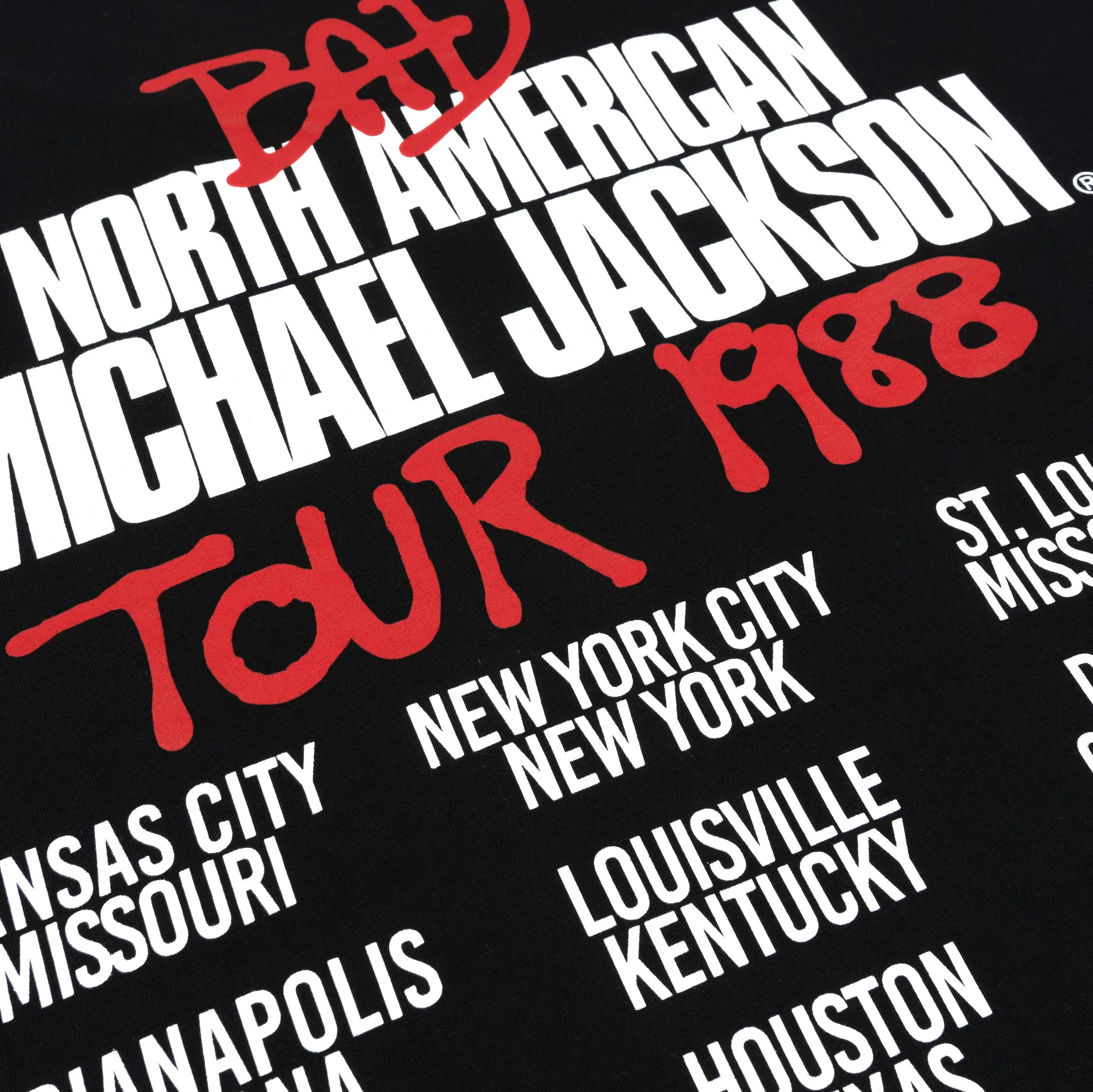 SP x Michael Jackson Bad Tour Mens Short Sleeve Shirt (Black) Soft And Comfortable