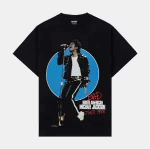 SP x Michael Jackson Bad Tour Mens Short Sleeve Shirt (Black) Longline Hemline