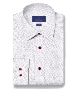 Versatile Styling TBSP11206464 | Blue & Berry Micro Print Dress Shirt