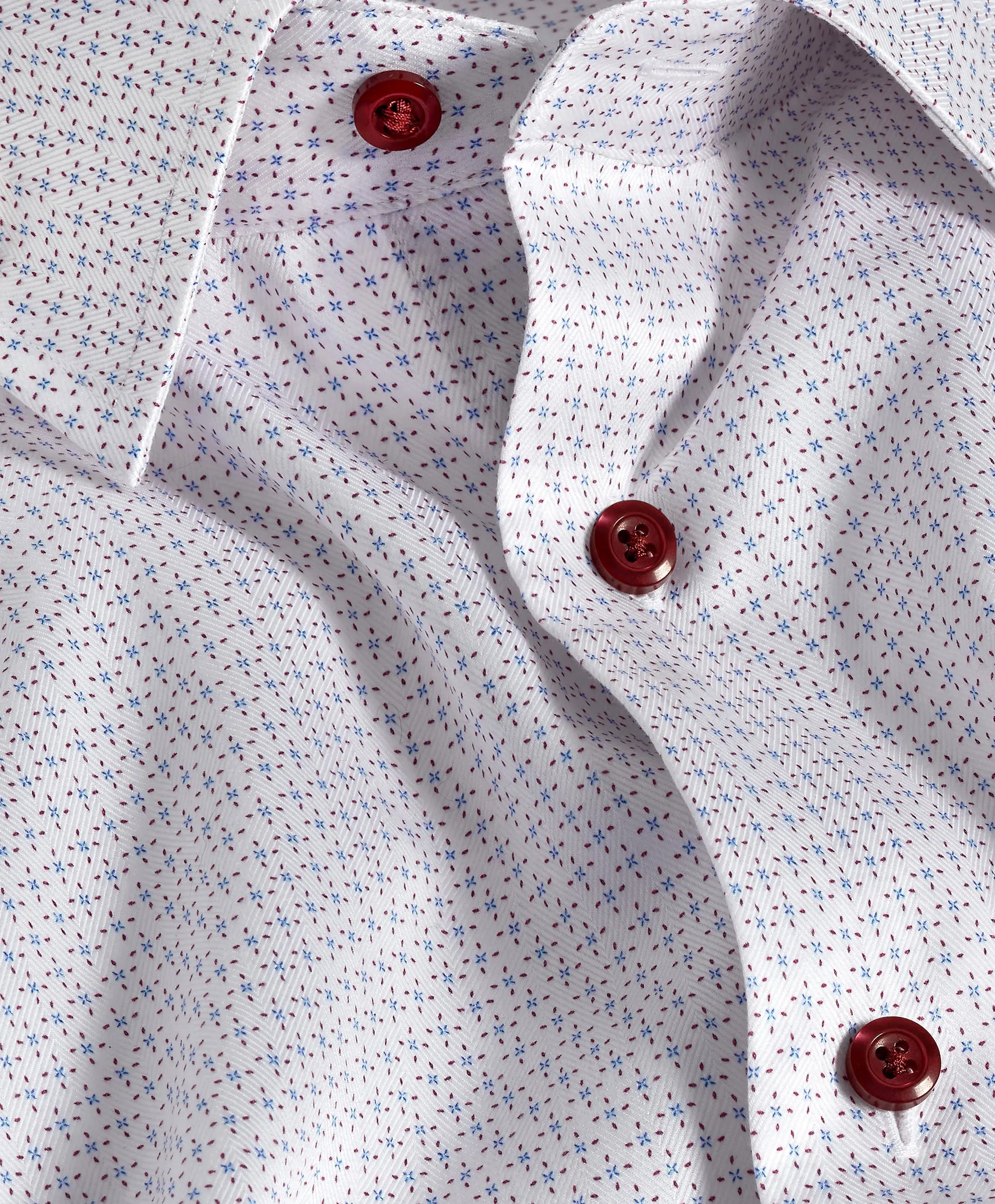 Plus size option Sporty Appeal TBSP11206464 | Blue & Berry Micro Print Dress Shirt