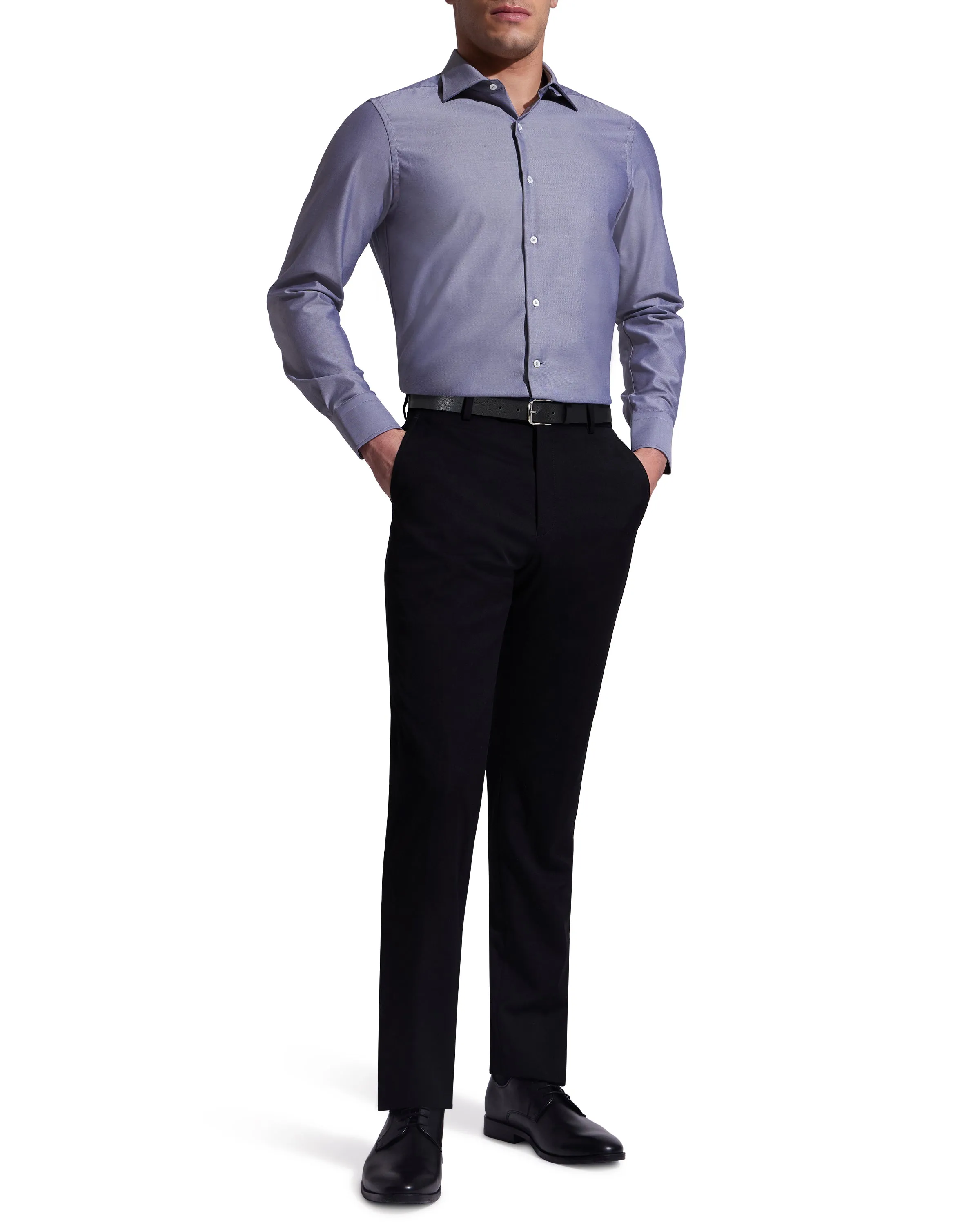 Oversized style Beach Ready Charcoal Twill Natural Stretch Cotton Dress Shirt