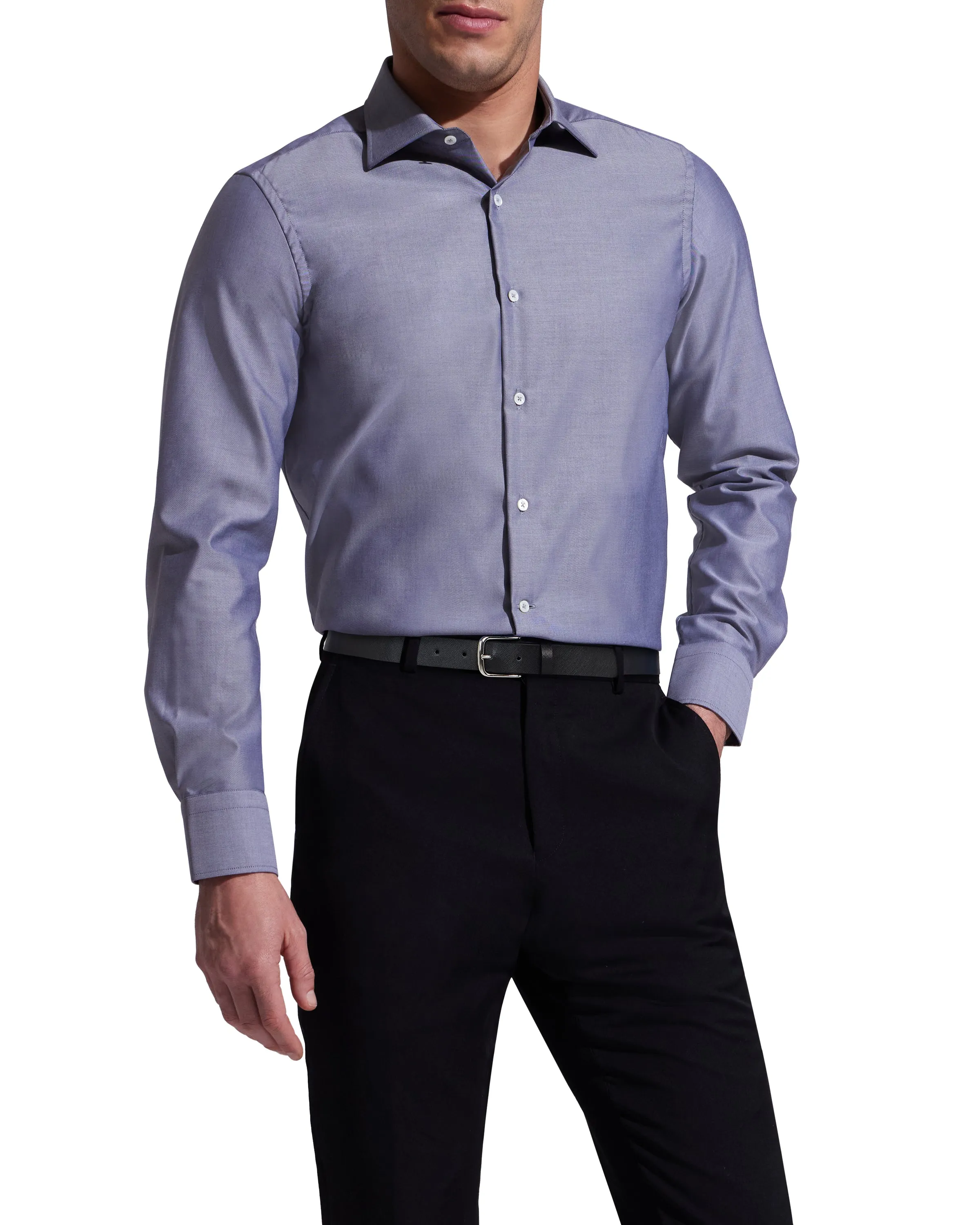 Charcoal Twill Natural Stretch Cotton Dress Shirt elegant design