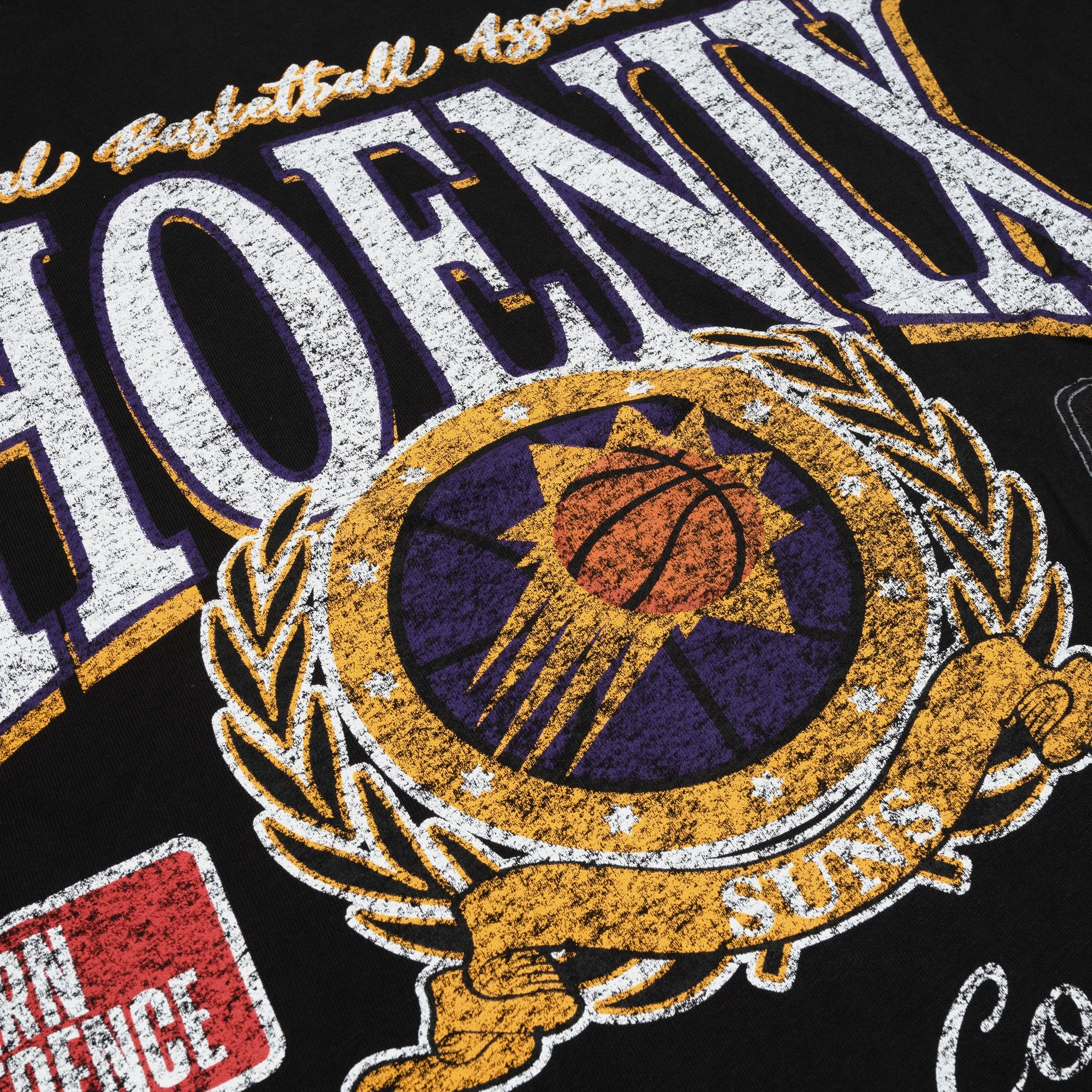 Phoenix Suns Oversized Mens Short Sleeve Shirt (Black/White) Cozy Flex Garment Washed Texture