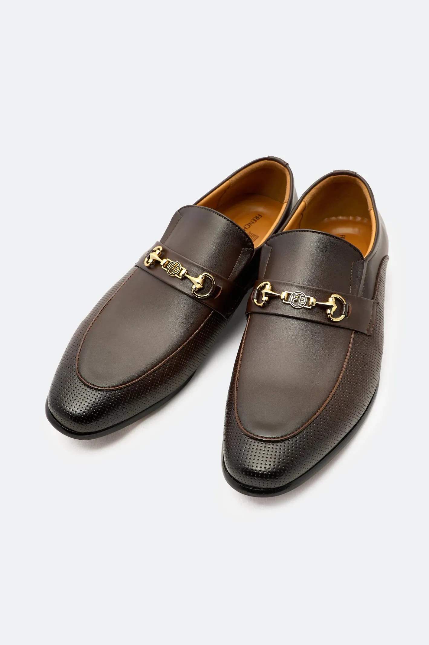 Coffee Formal Moccassins Shoes Dark Tone