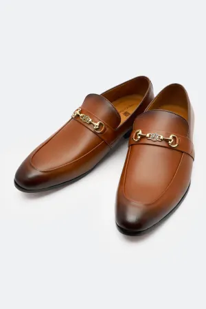 Brown Formal Moccassins Shoes Low Tone