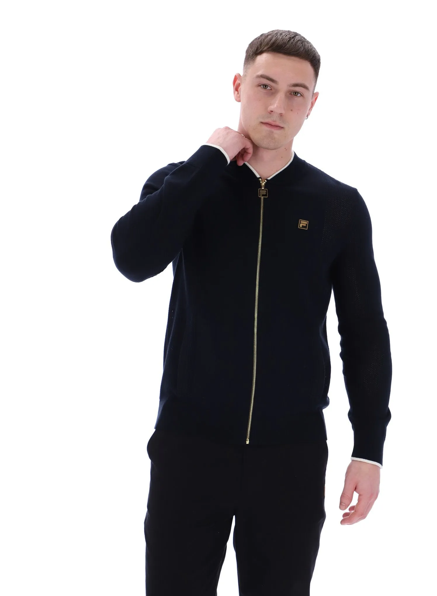 Performance Fit short sleeved Ferguson Open Knit Pointelle Panel Tracktop