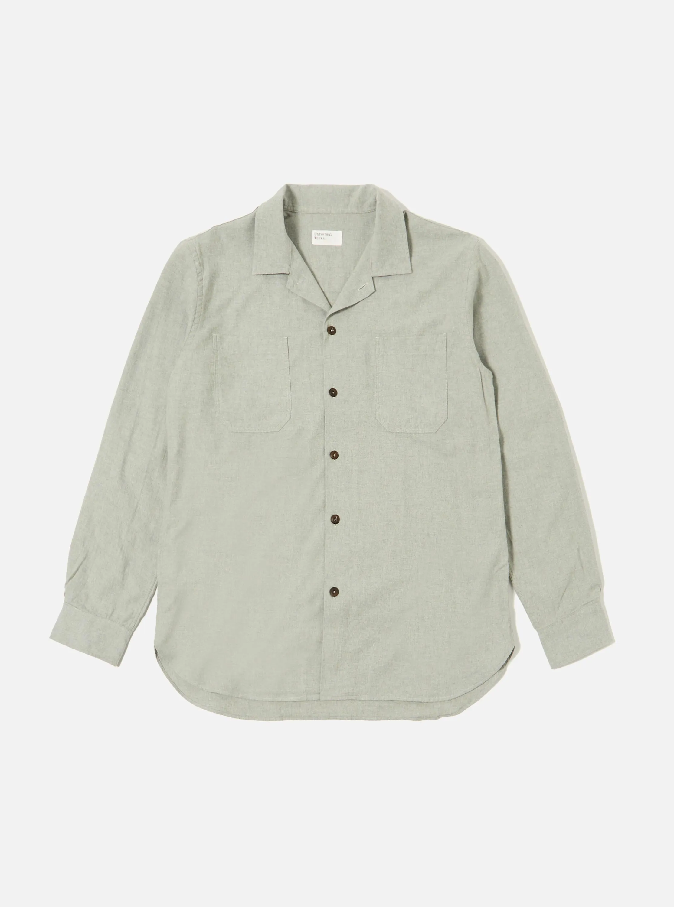 Lace Accent Tagless Design Grey Brushed Flannel Work Shirt