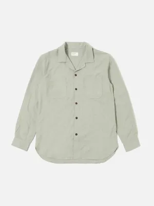 Lace Accent Tagless Design Grey Brushed Flannel Work Shirt