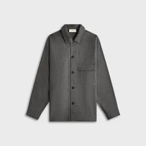 Lemaire Light Tailored Overshirt - Grey Melange Breathable fabric tech Functional Pockets Style