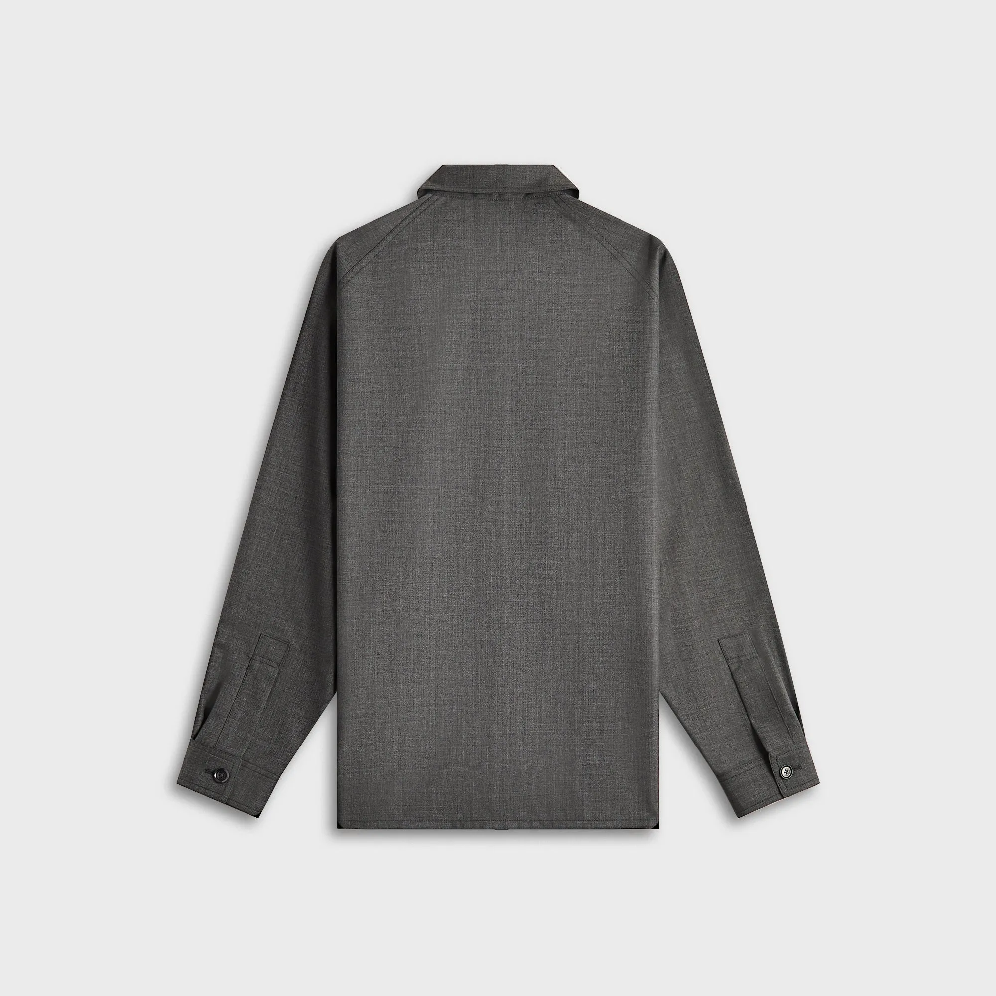 Quilted Interior Crisp Weather Fit Lemaire Light Tailored Overshirt - Grey Melange