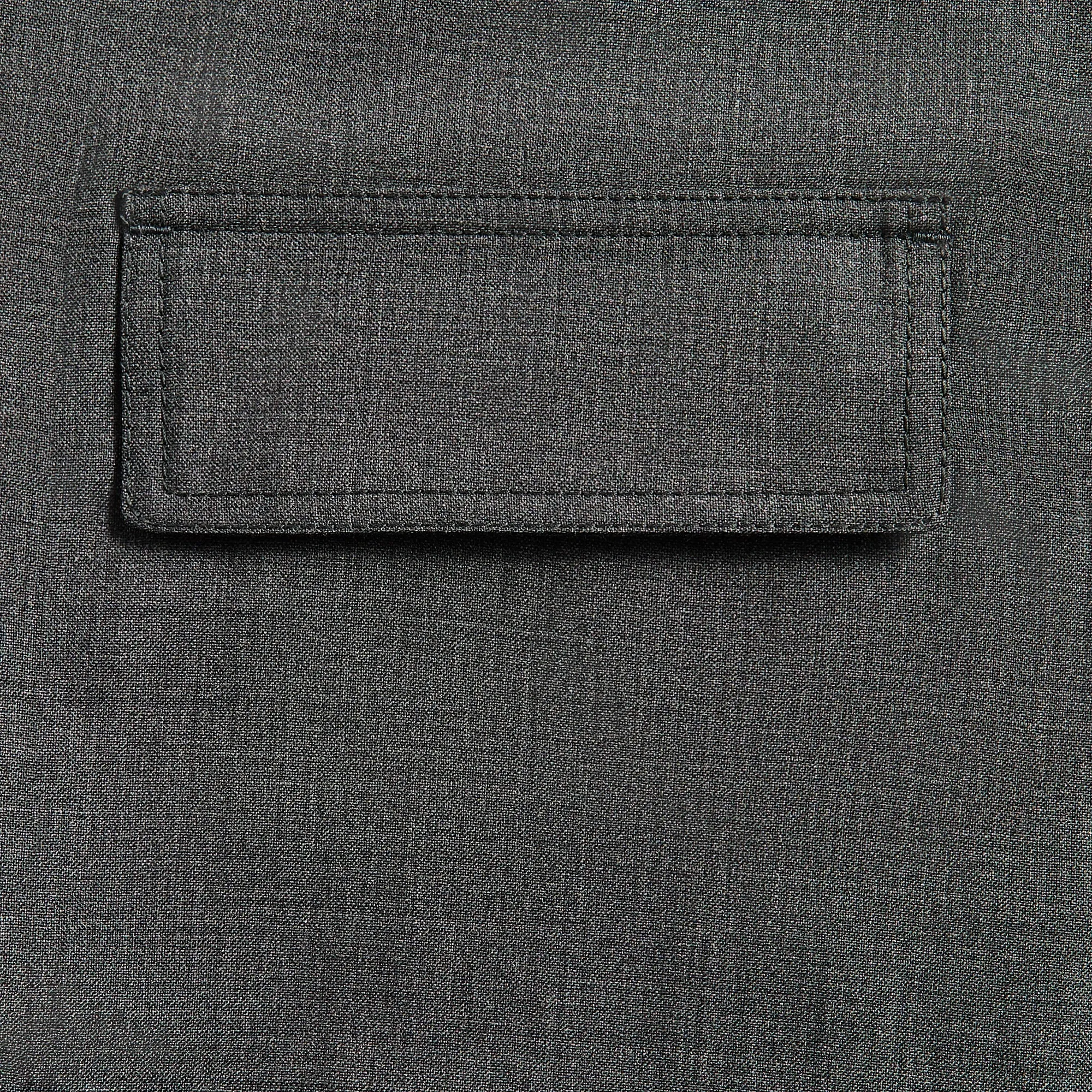 Lemaire Light Tailored Overshirt - Grey Melange Flatlock Seam Construction