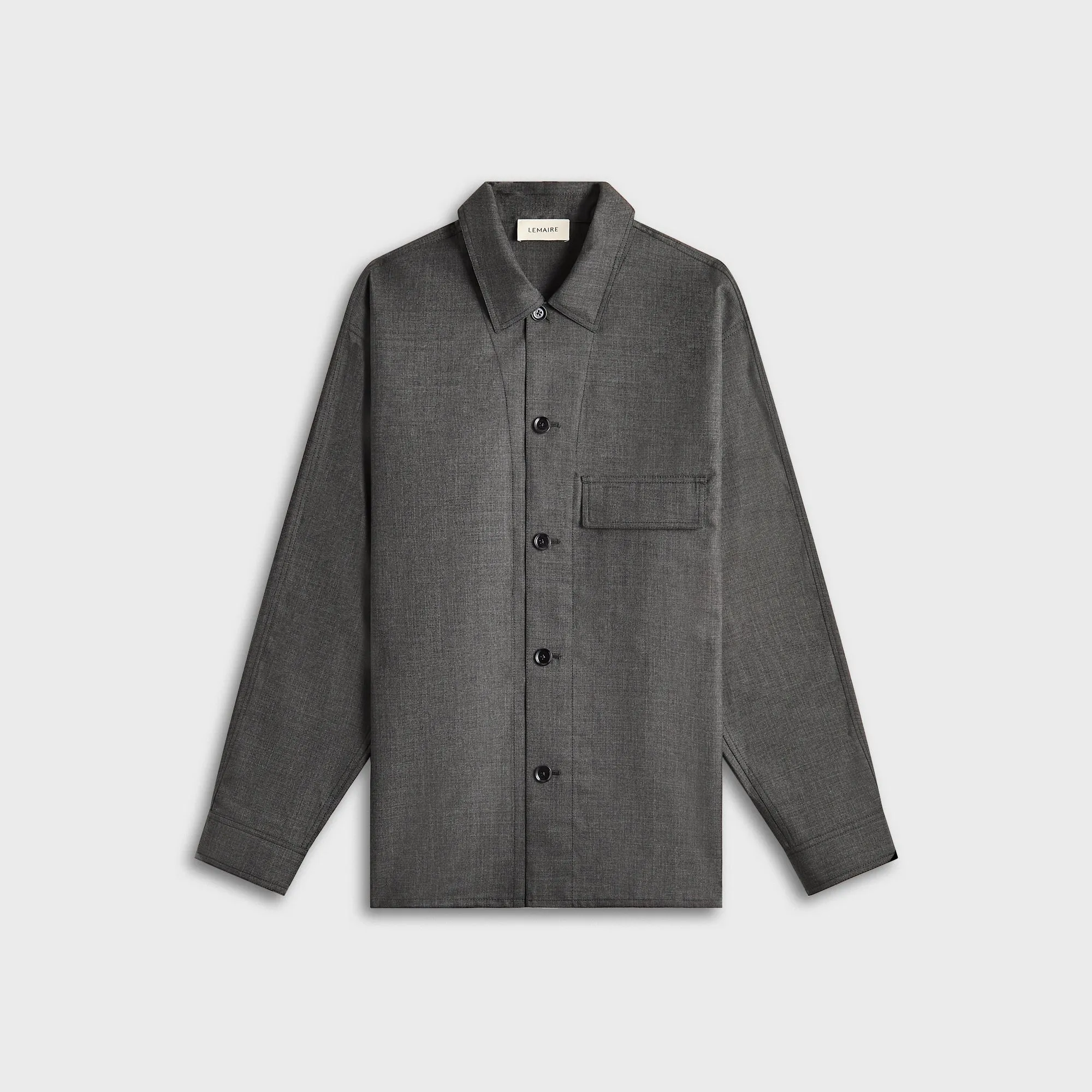 Lemaire Light Tailored Overshirt - Grey Melange Outer Chill Piece