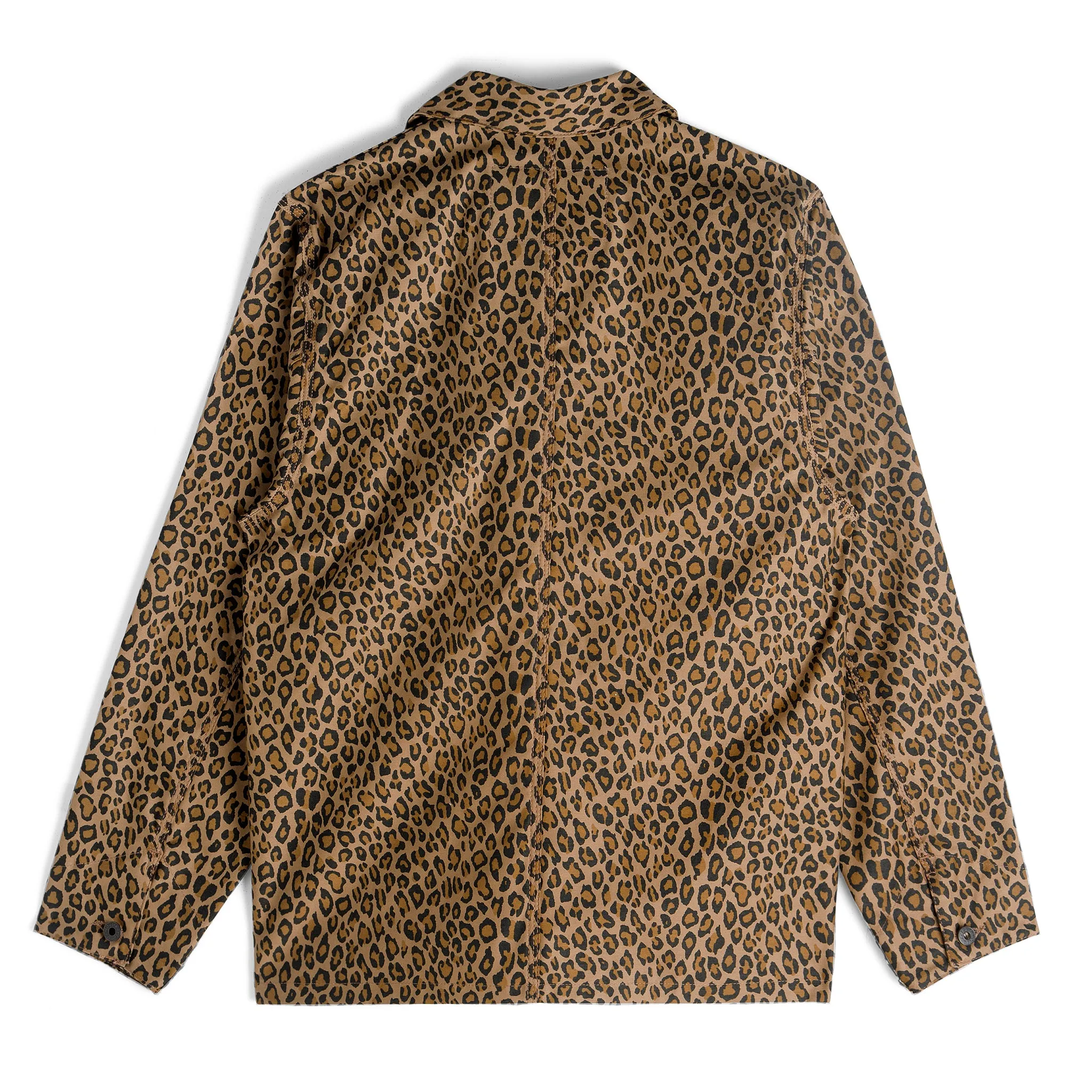 Chore Coat - Leopard Print Low Profile Collar Crisp Look
