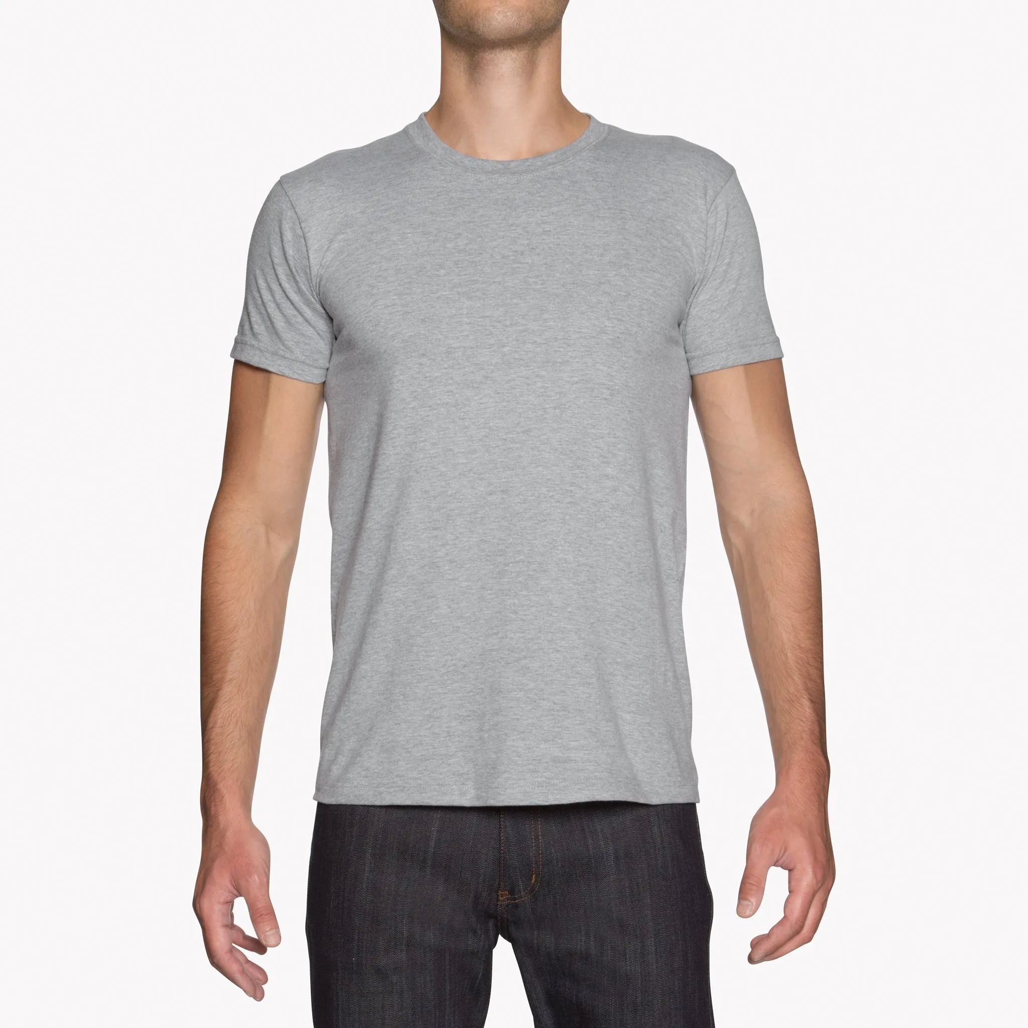 Circular Knit T-Shirt - Heather Grey? Drop Shoulder Design