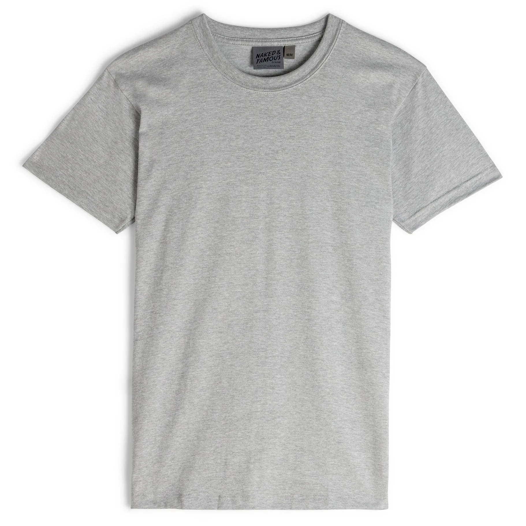 Quality Fabric TaglessDesign Circular Knit T-Shirt - Heather Grey?