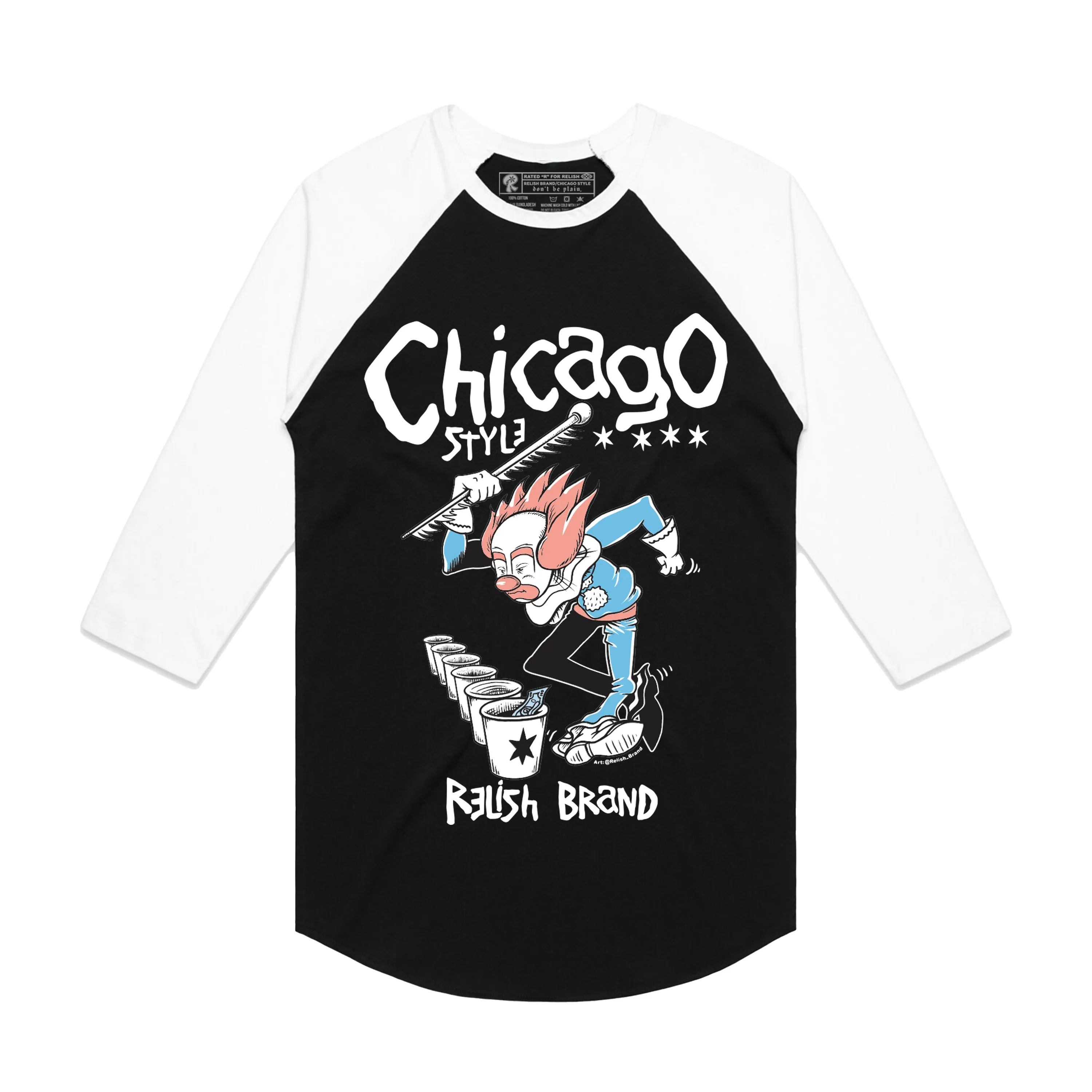 Oeko Tex Certified Circus Jerk - Buckets tee 3/4 baseball tee