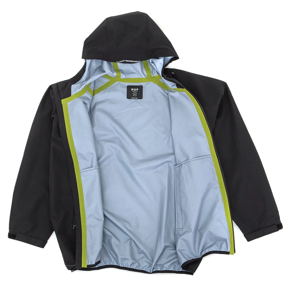 Compact Travel Friendly VentilatedPanels Rainer Shell Jacket (Black)