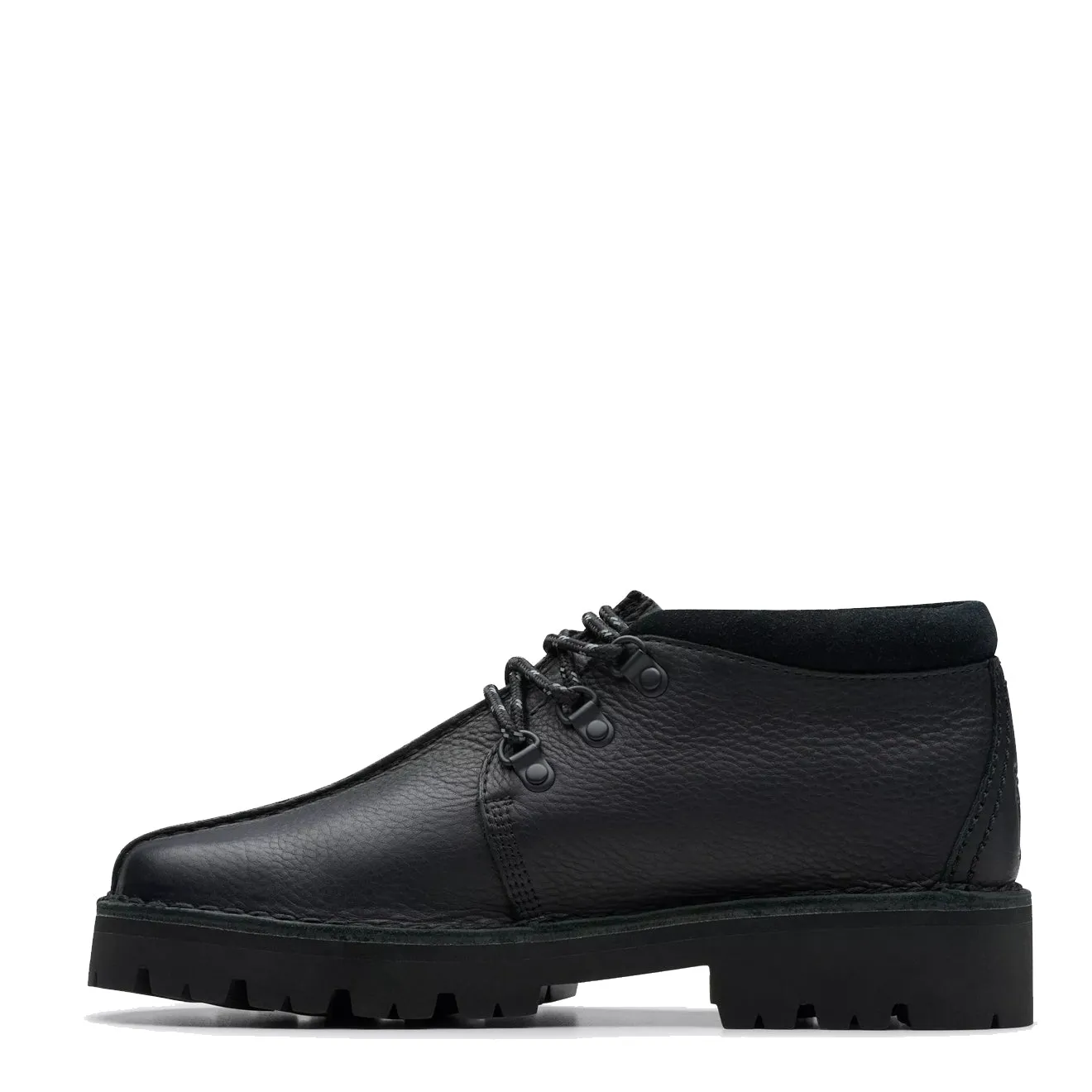 Clarks Originals Trek Hike Shoe Black Leather Slip On Style