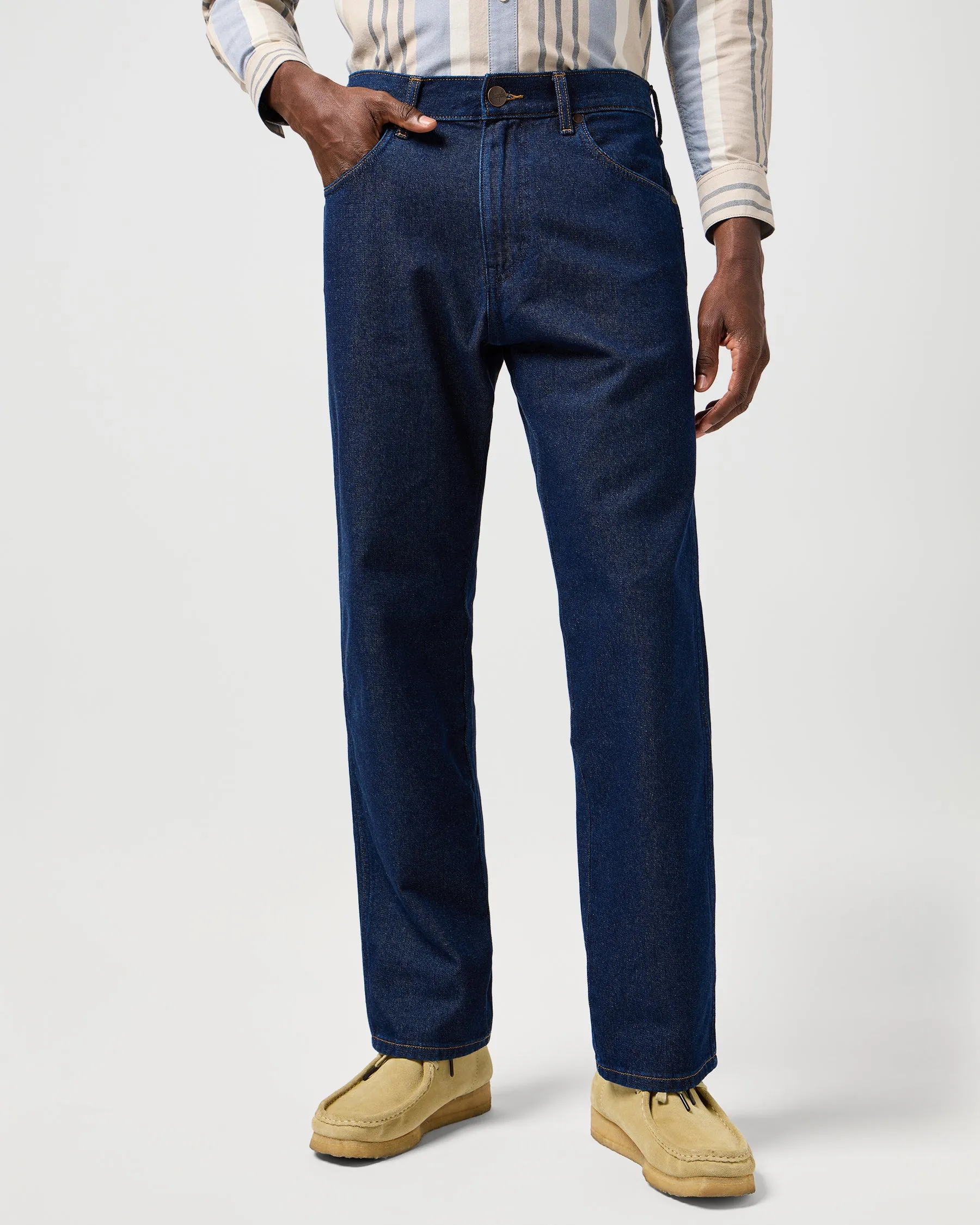 Wrangler Frontier Lightweight Relaxed Straight Mens Jeans - Rinsed Night City Ready