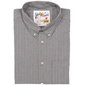 Button front Unisex style Easy Shirt  - Soft Finish Classic Stripe - Indigo