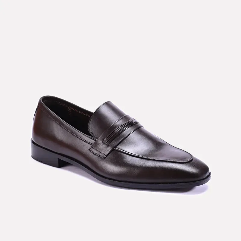 Fast Shade Clarendon Brown Formal Slip On Shoes 0111283