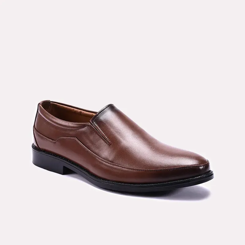 Brown Slip On Dress Shoes 0110703 Mono Look