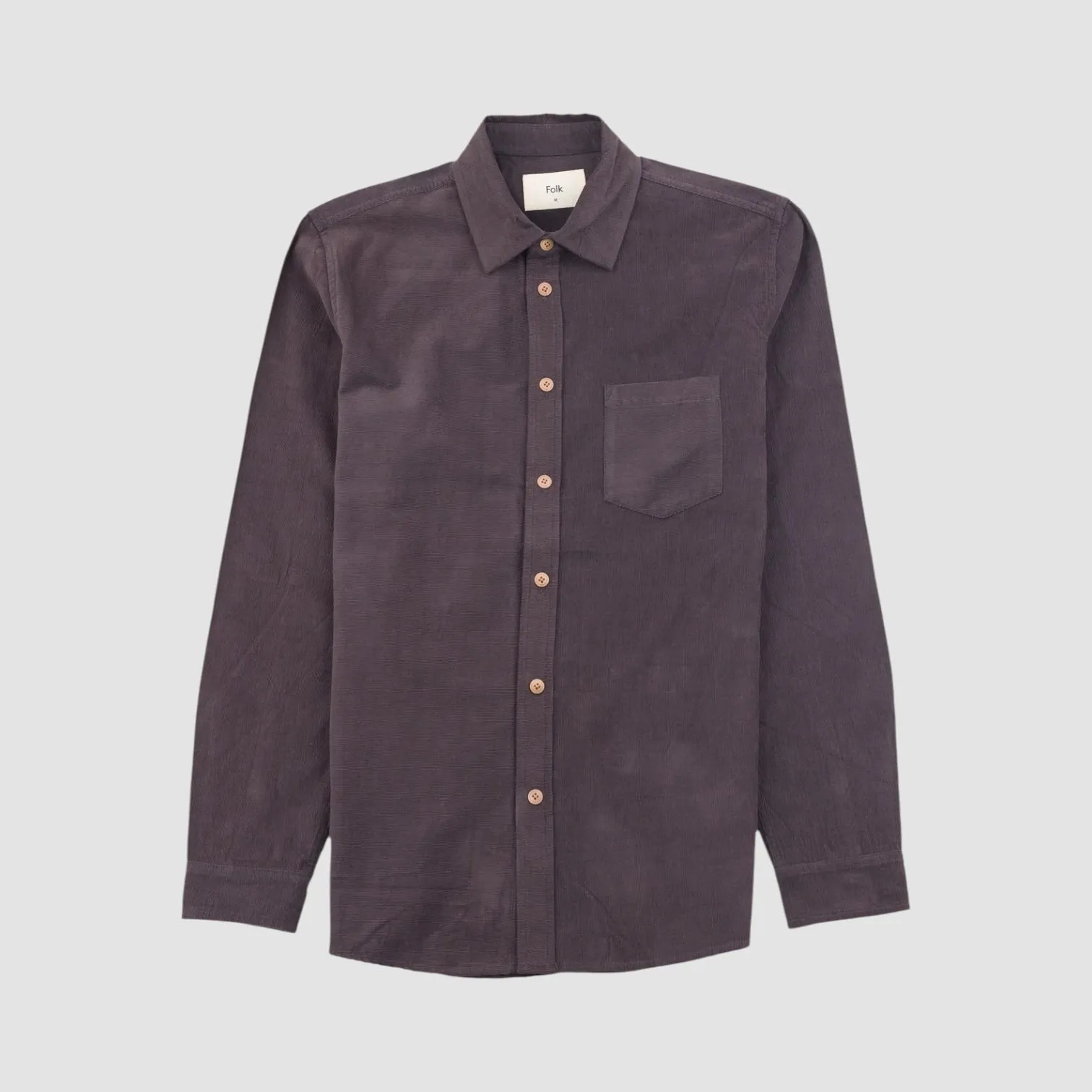 Trendy Wear Summer Camp Folk Direction Babycord Shirt Black Grape