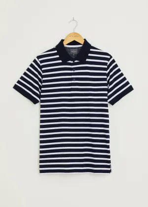 Casual Comfort Gresley Polo Shirt - Navy/White