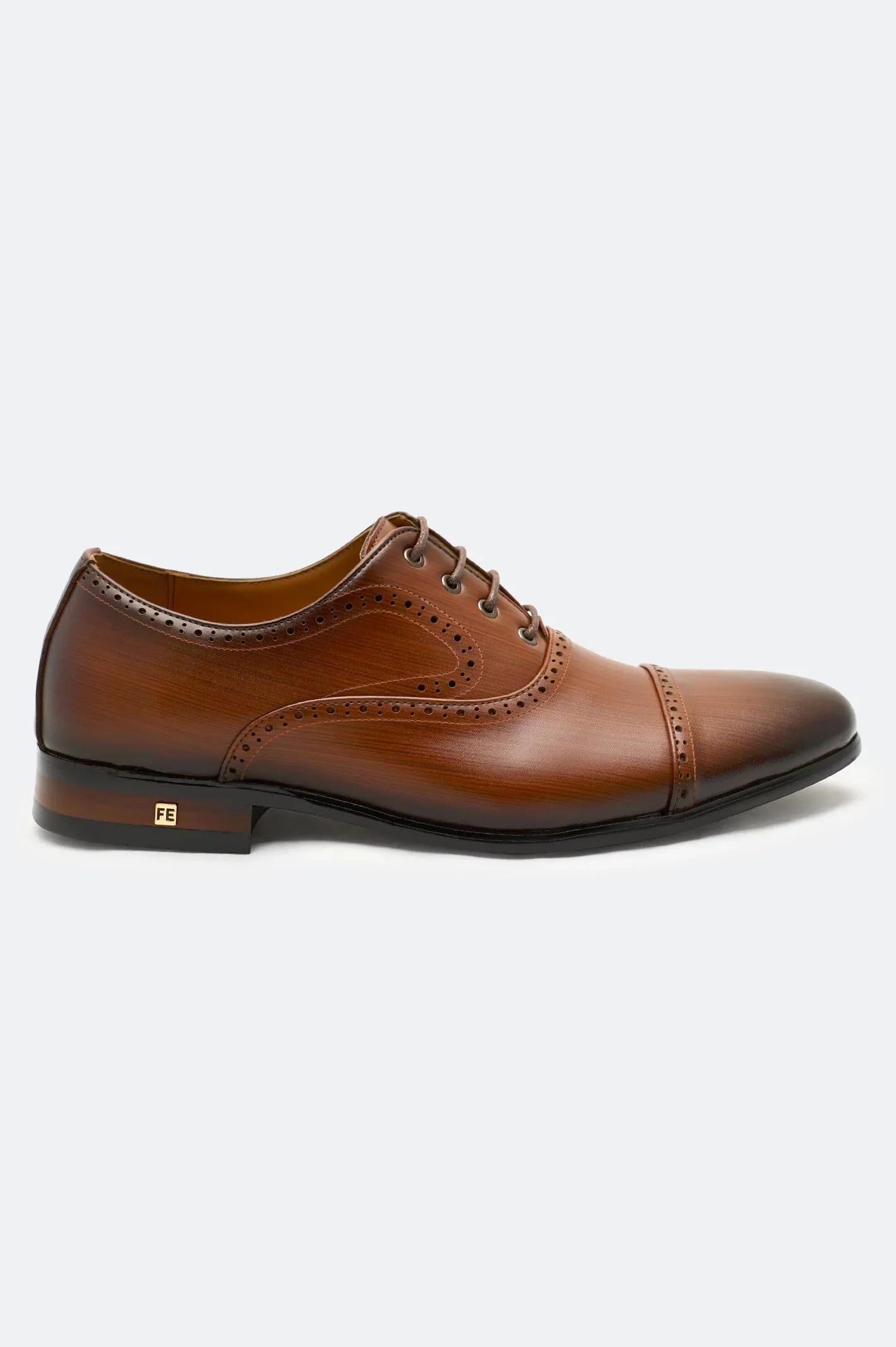 Bright Hue Coffee Men Formal Derby Lace Shoes