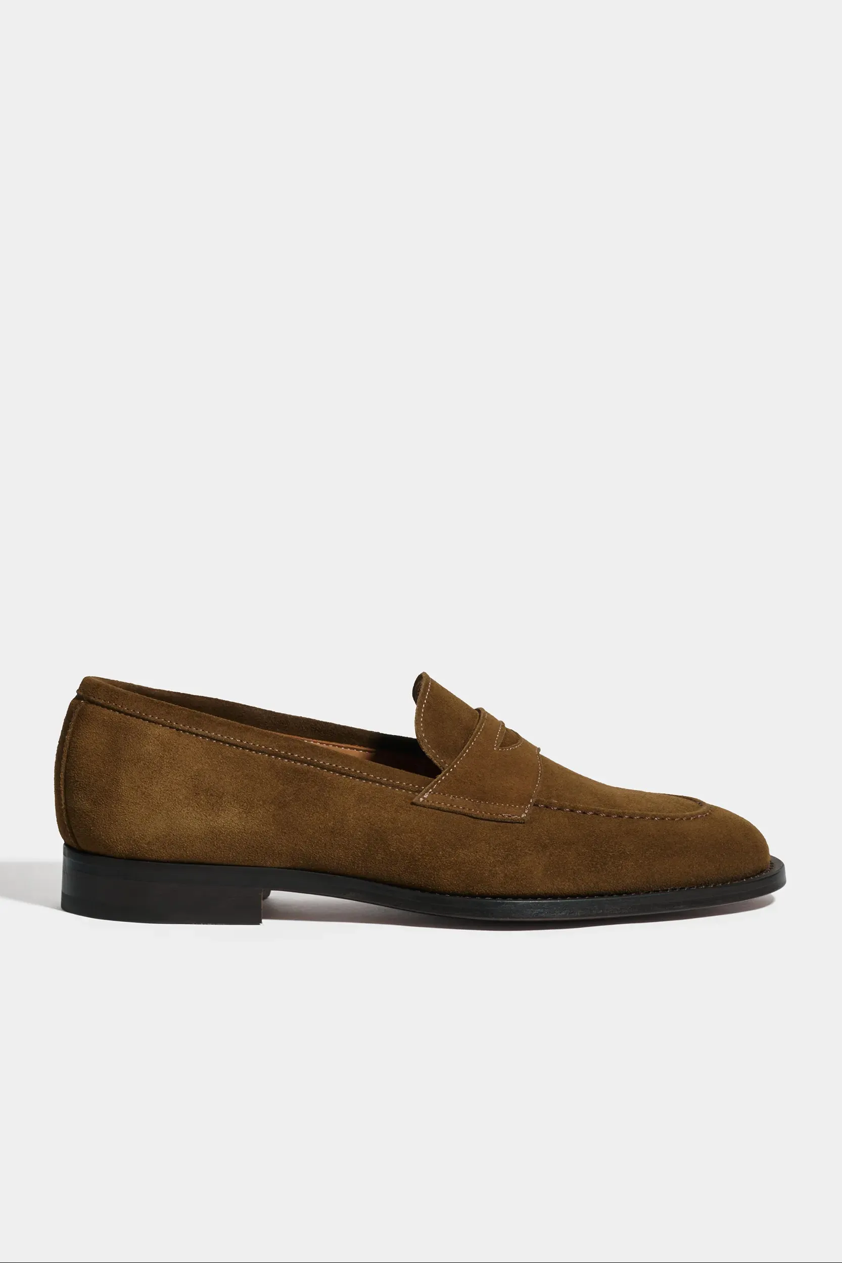 Daily Grip Cognac suede penny loafers - Made in Italy