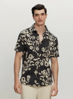 Checkered Look Team Building Black Parker Floral Shirt