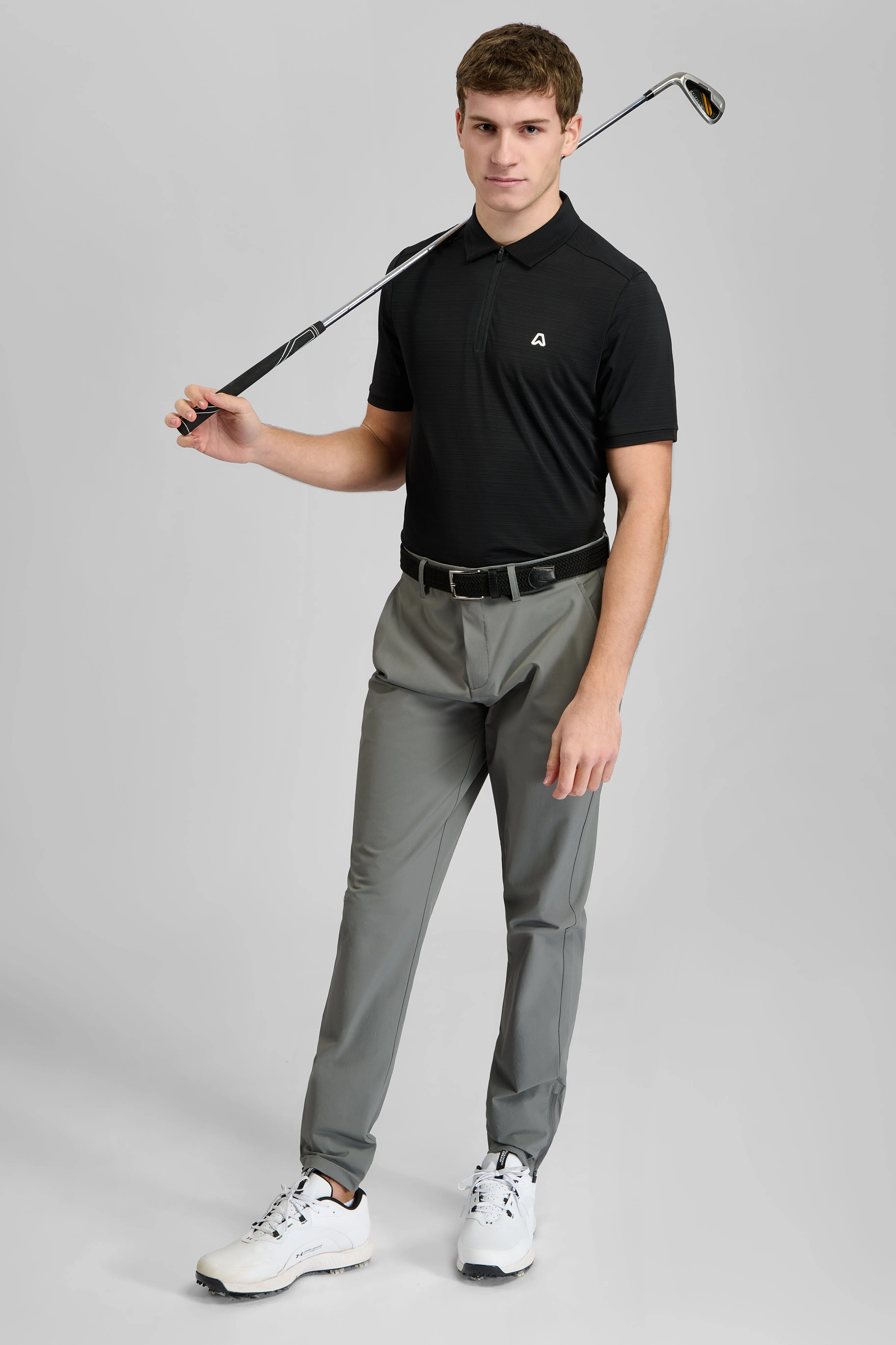 Comfort Stretch Comet Technical Golf Polo Shirt - Putter Black