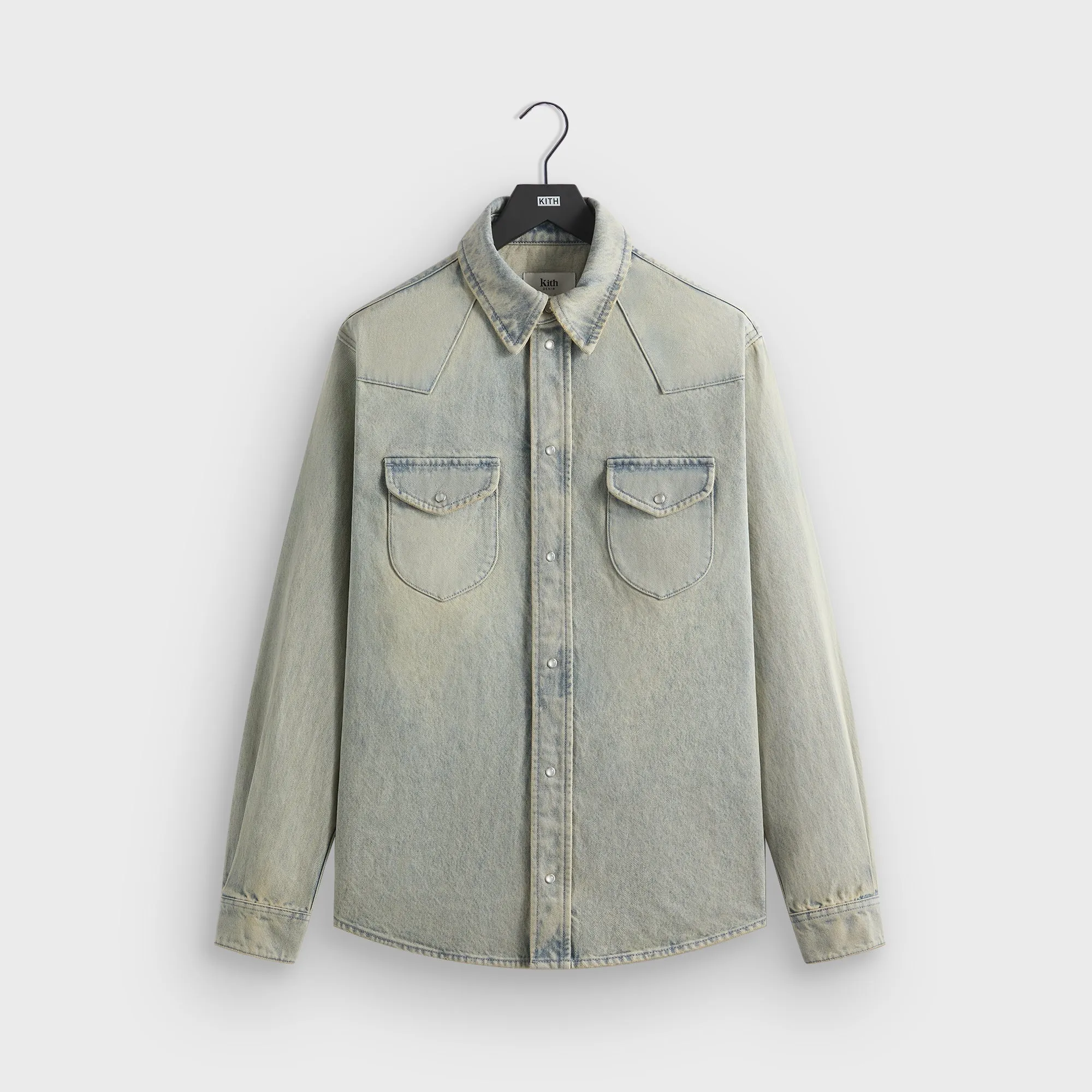 Kith Webster Denim Shirt - Keaton Wash Ergonomic Silhouette TearResistantFabric