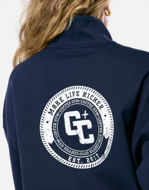 Everyday Comforts Clubhouse Funnel Neck Zip in Twilight Navy