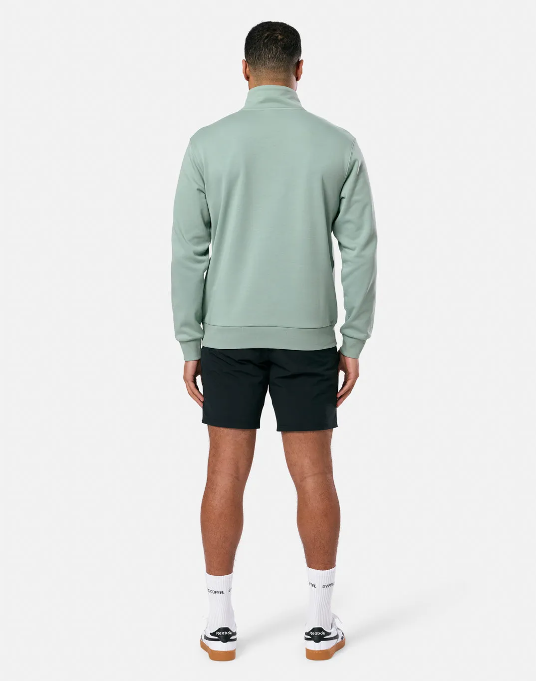 Comfy Layering short sleeves Clubhouse Half Zip in Summer Green