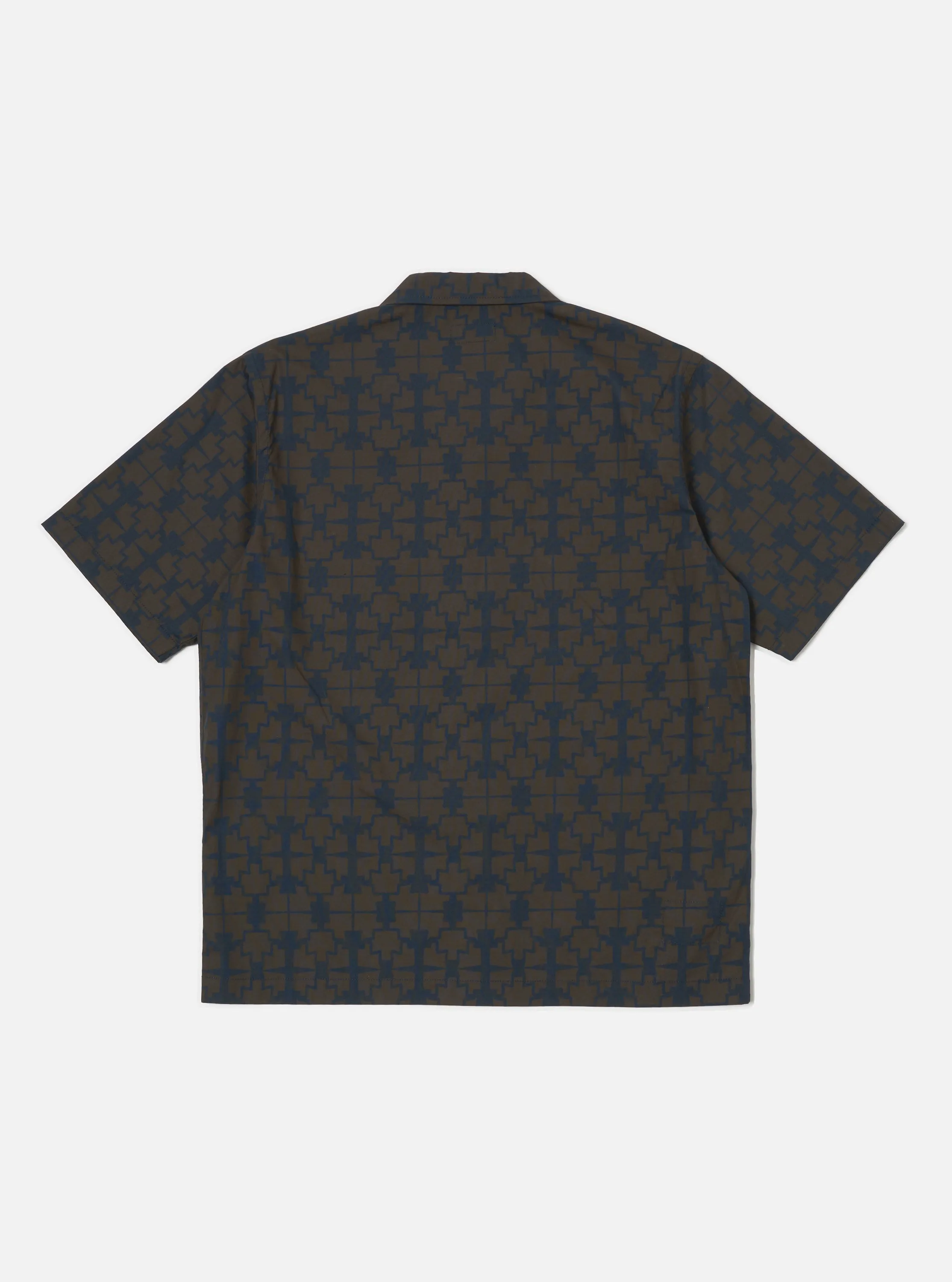 Thermal regulation Navy Mitla Print Cotton Road Shirt