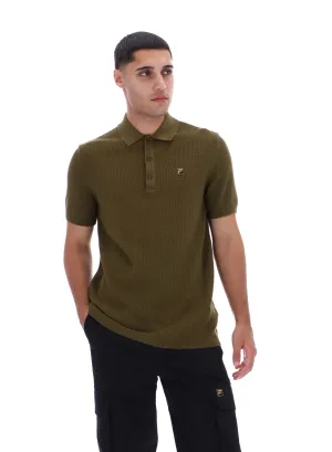 Machine washable Garment Dyed Sander Textured Knit Polo Shirt