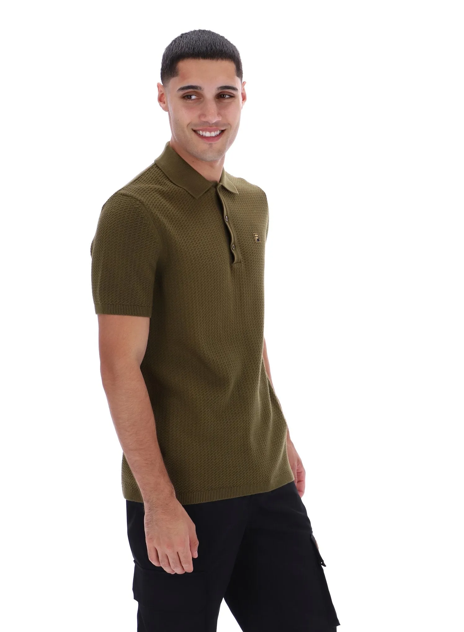 Sander Textured Knit Polo Shirt Light Comfort Comfy Stretch